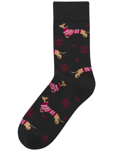 LASCANA Socken in 3x schwarz gemustert