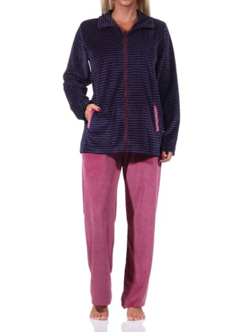 NORMANN Hausanzug Streifen Homewear Nicky Velvet - 69976 in marine