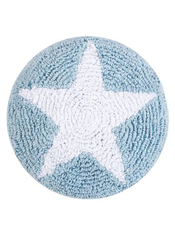 Happy Decor Kids Kissen "Round Star" in Blau/Weiß - 30x30  cm