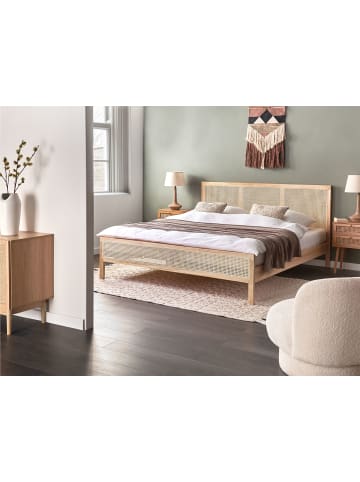 Beliani Doppelbett SALERNAS in Braun - (W) 186 x (H) 100 x (L) 206 cm