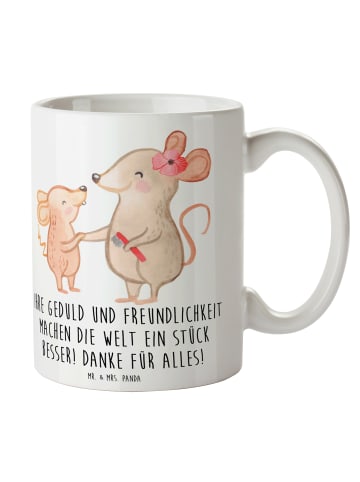 Mr. & Mrs. Panda Tasse Erzieher-Dank mit Spruch in Weiß