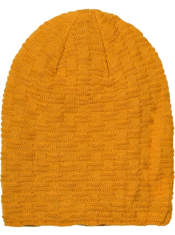 styleBREAKER Feinstrick Beanie Mütze in Curry