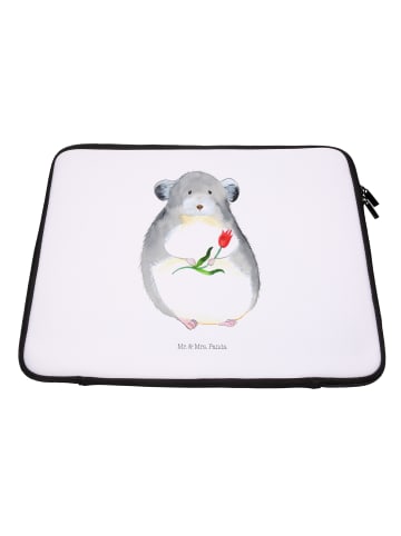 Mr. & Mrs. Panda Notebook Tasche Chinchilla Blume ohne Spruch in Weiß