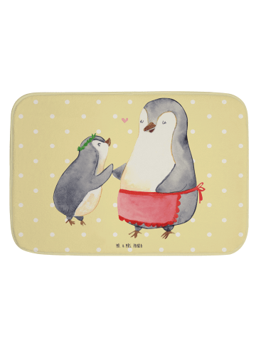 Mr. & Mrs. Panda Badvorleger Pinguin mit Kind ohne Spruch in Gelb Pastell