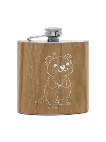 Mr. & Mrs. Panda Flachmann Quokka Happy ohne Spruch in Braun