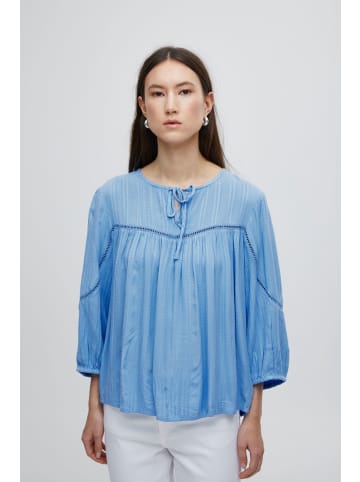 ICHI Langarmbluse IHSELIS MS - 20118543  Modische Bluse mit Lochspitze in Blau