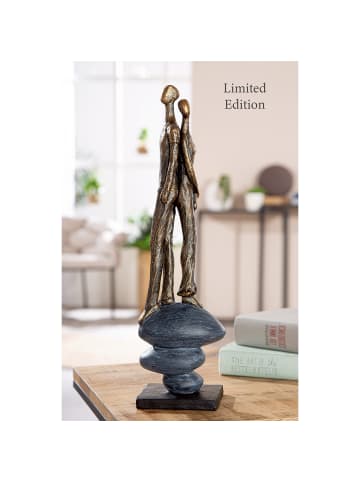 GILDE Skulptur Growing together bronzefarben, grau - (H) 37,6 cm