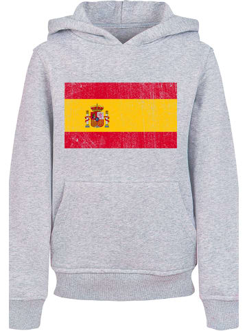 F4NT4STIC Hoodie Spain Spanien Flagge distressed in grau meliert