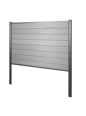 MCW WPC-Sichtschutz Savoie Alu-Pfosten, Basiselement, 190cm grau