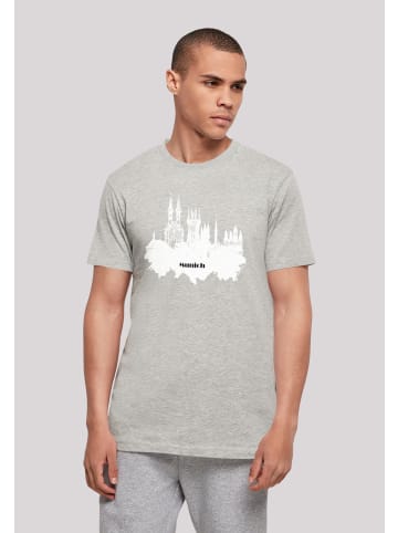 F4NT4STIC T-Shirt Cities Collection - Munich skyline in grau meliert