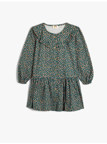 KOTON Kleid in Grün Gemustert