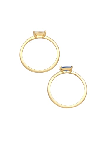 Elli Ring 925 Sterling Silber Ring Set, Geo in Gold