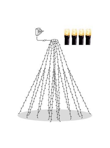 STAR Trading LED Baummantel Lichterkette Baumkette 8 Stränge 360LED bernstein H: 2m