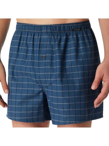 Schiesser Web-Boxershorts 2er Pack in Dunkelblau/Petrol