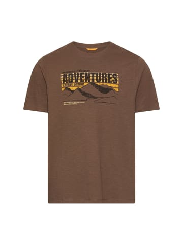 Camel Active T-Shirt aus reiner Baumwolle in Schlammbraun