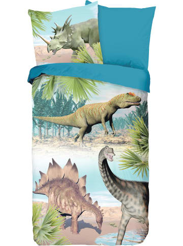 Good Morning Renforcé Wendebettwäsche in grün-braun