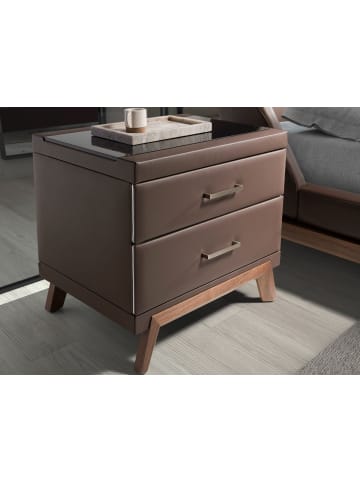 Angel Cerdá Nachttisch 7162 in Walnuss / Braun / Schwarz – (B)60 x (H)46 x (T)56 cm