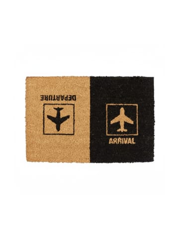 relaxdays Fußmatte Departure & Arrival in Braun - (B)60 x (T)40 cm