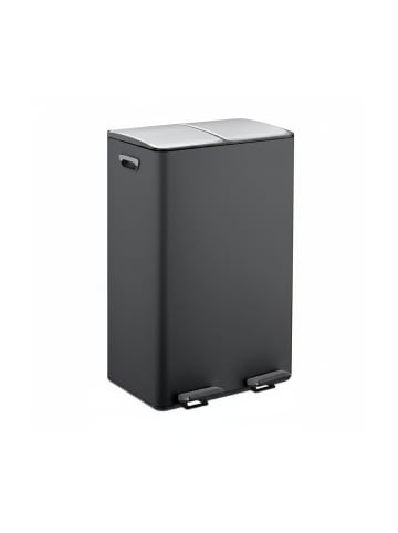relaxdays Mülleimer in Schwarz/ Silber - 2x 30 Liter