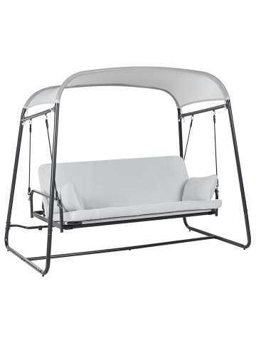 Beliani Gartenschaukel MARSCIANO in Grau - (W) 217 x (H) 182 x (L) 129 cm