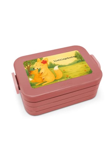 Mr. & Mrs. Panda Lunchbox Fuchs Mama Design mit Spruch in Rot Pastell