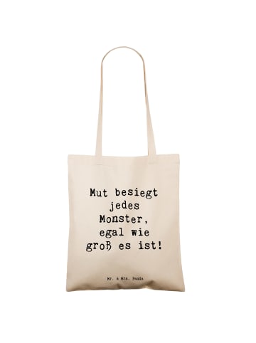 Mr. & Mrs. Panda Schultasche Spruch Ängste vor Monstern besiegen... in Creme