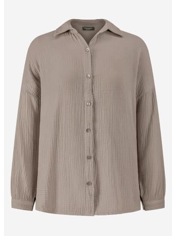 SASSYCLASSY Musselin Bluse im Regular Fit in Taupe