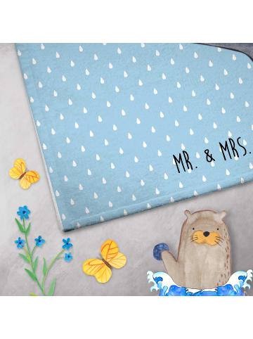 Mr. & Mrs. Panda Gästehandtuch Seekuh Happy ohne Spruch in Blau Pastell