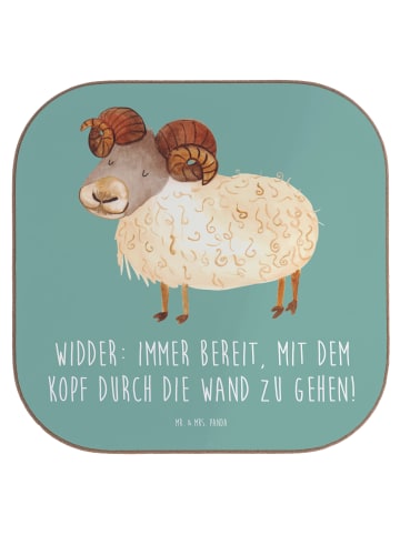 Mr. & Mrs. Panda gläseruntersetzer Widder Power mit Spruch in Meeresbrise