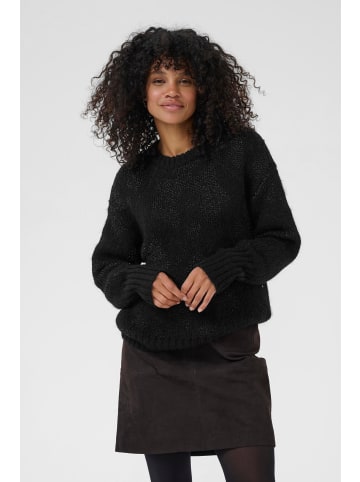 Kaffe Strickpullover KAsandra Regular fit in Black Silver Lurex Jacquard