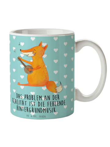 Mr. & Mrs. Panda Jumbo Tasse Fuchs Gitarre mit Spruch in Türkis Pastell