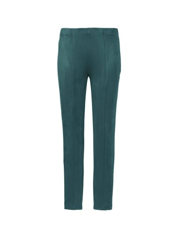 GOLDNER Leggings in Veloursleder-Optik in turmalin