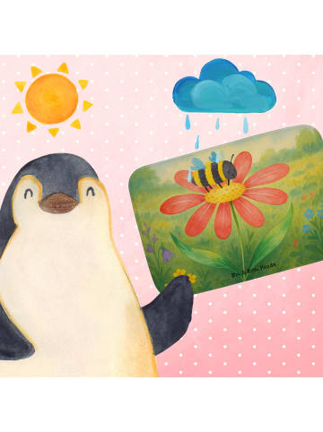 Mr. & Mrs. Panda Badteppich Hummel Blume Design ohne Spruch in Weiß