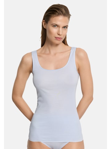 Hanro Unterhemd / Top Cotton Seamless in Blue dove