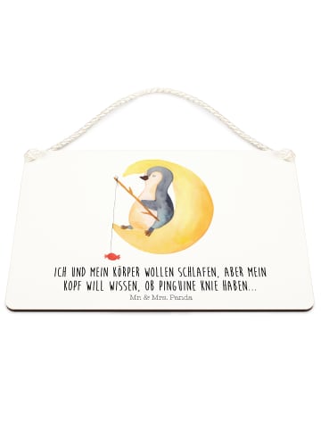 Mr. & Mrs. Panda Wegweiser Pinguin Mond mit Spruch in Weiß