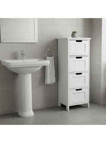 relaxdays Badezimmerschrank in Weiß - (B)30 x (H)82 x (T)30 cm