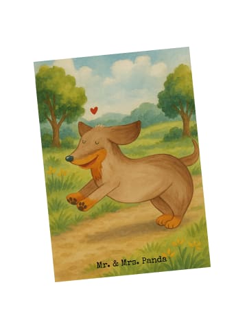 Mr. & Mrs. Panda Grußkarte Hund Dackel Design ohne Spruch in Weiß
