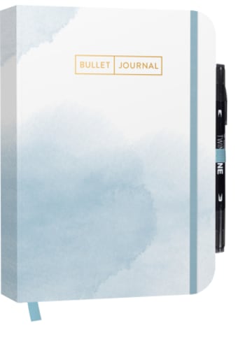 Michael Fischer Papeterie/PBS - Bullet Journal "Watercolor Blue" 05 mit original Tomb