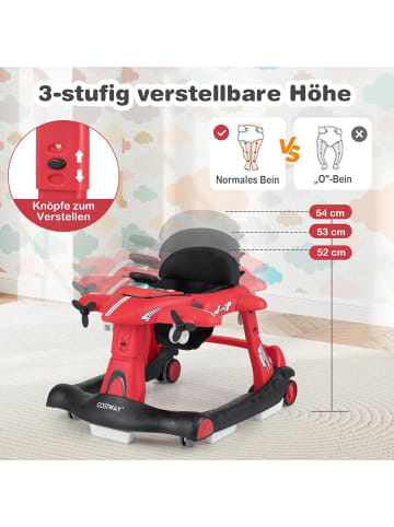 COSTWAY 6 in 1 Lauflernhilfe in Rot