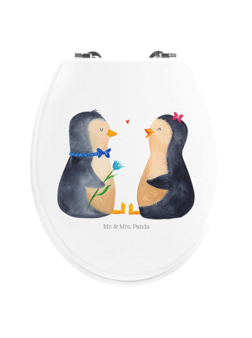 Mr. & Mrs. Panda WC Sitz Pinguin Pärchen ohne Spruch in Weiß