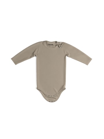 Sämann Baby Body aus 100% Bio-Baumwolle Druckknopf langarm nicht gerippt Simply Taupe