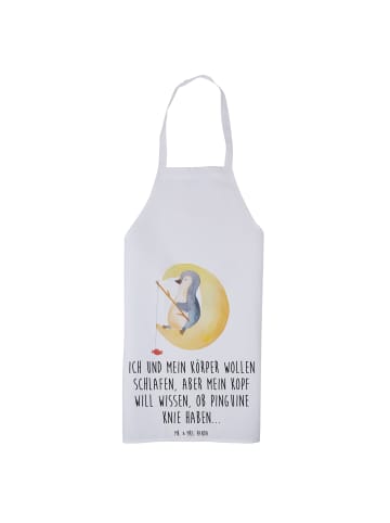 Mr. & Mrs. Panda Küchenschürze Pinguin Mond mit Spruch in Weiß