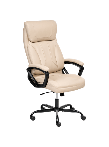 Beliani Chefsessel PROUD in Beige/Schwarz - (W) 66 x (H) 115 x (L) 66 cm