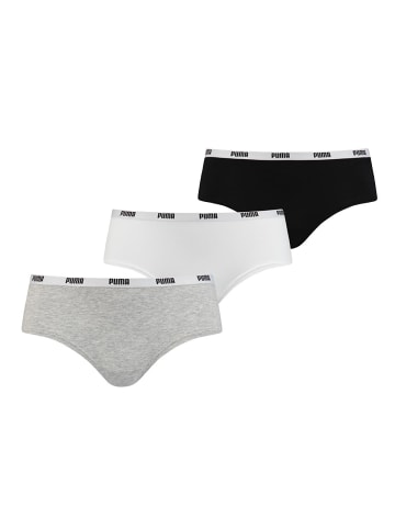 Puma Panty 3er Pack in Grau/Weiß/Schwarz