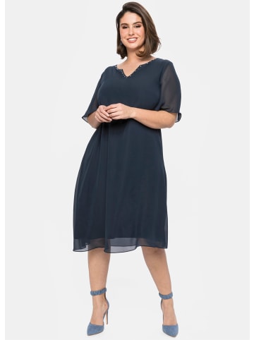 sheego Chiffonkleid in nachtblau
