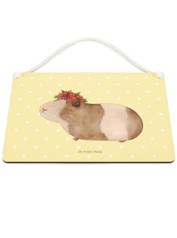 Mr. & Mrs. Panda Schild Meerschweinchen Weisheit ohne Spruch in Gelb Pastell