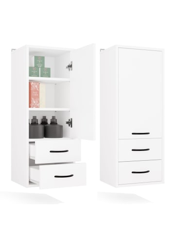 kommodly Wandhängeschrank Noras in Weiß - (B)35cm x (T)30cm x (H)90cm