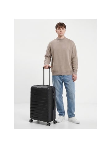 Franky London 4 Rollen Trolley M 65 cm mit Dehnfalte black