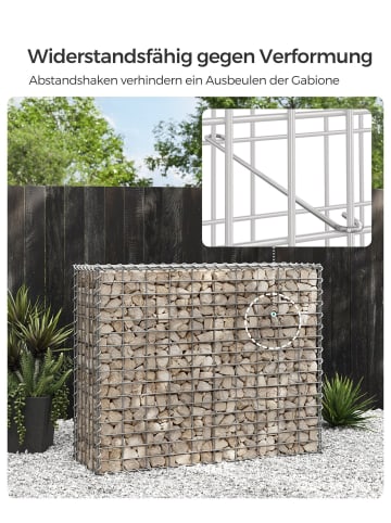 SONGMICS 4er-Set: Gabione in Silbern - (B)100 x (H)80 x (T)30 cm