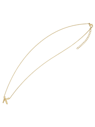 Adeliás Damen Halskette – Buchstabe N aus Edelstahl 45+5 in gold